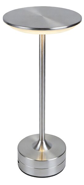 Elmark 3CCT LED настолна лампа с Touch управление, акумулаторна, регулируема бяла светлина, сребърна