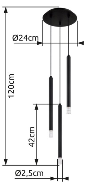 Globo 15629-3 - Пендел BLAKE 3xG9/4W/230V