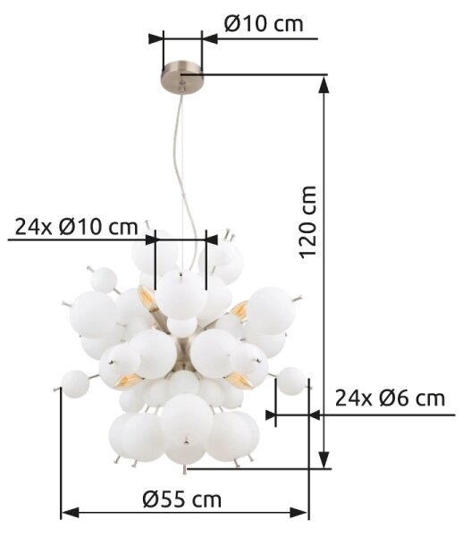 Globo 15633HO - Пендел UDO 6xE14/25W/230V