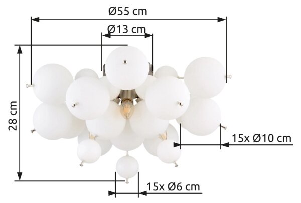 Globo 15633DO - Полилей за повърхностен монтаж UDO 3xE14/25W/230V