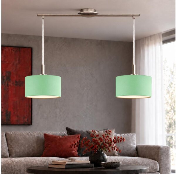 Eglo - LED полилей на кабел TUNJA 2xE27/60W/230V матов хром/зелен