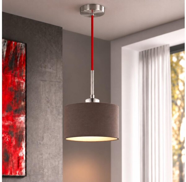 Eglo - LED полилей на кабел TUNJA 1xE27/60W/230V Ø 20 см кафяв/червен