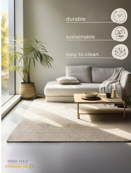 Кремав килим от юта 80x150 cm Bouclé - Hanse Home