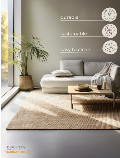 Килим от юта в естествен цвят 80x150 cm Bouclé - Hanse Home