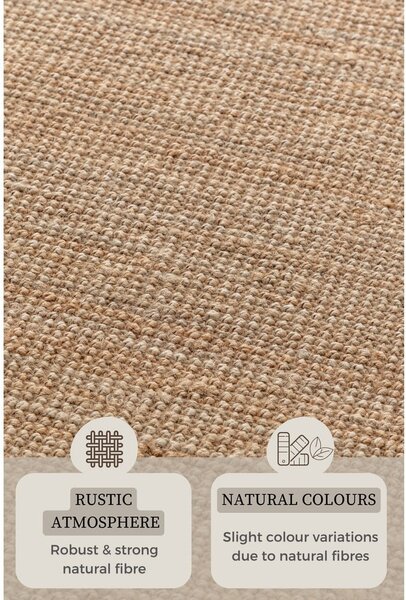 Пътека от юта в естествен цвят 80x200 cm Bouclé - Hanse Home