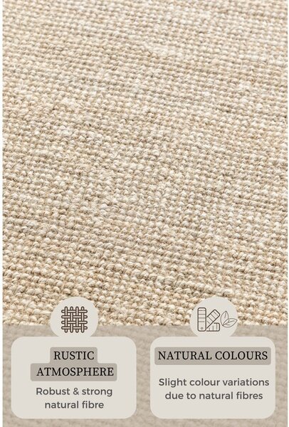 Кремав килим от юта 80x150 cm Bouclé - Hanse Home