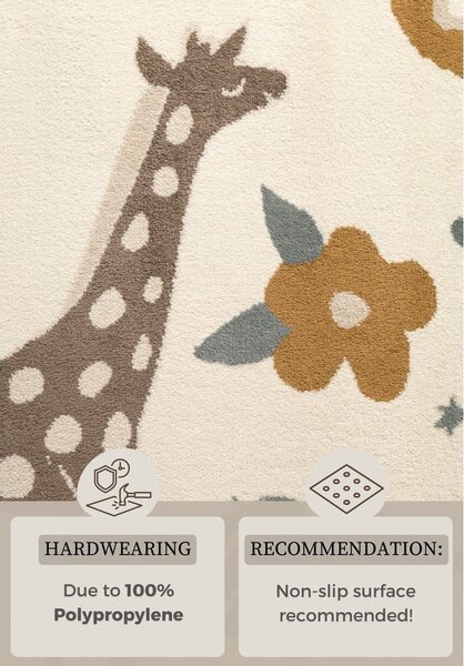 Кремав детски килим 120x170 cm Animal Safari – Hanse Home