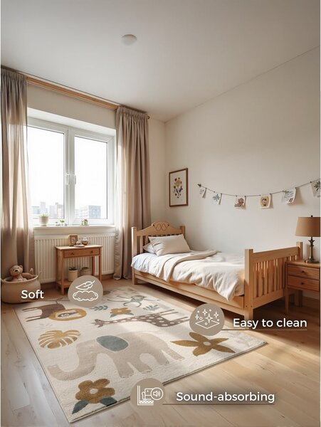 Кремав детски килим 120x170 cm Animal Safari – Hanse Home