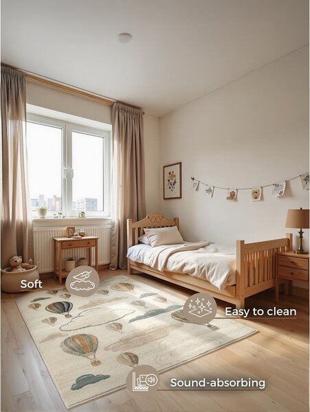 Кремав детски килим 120x170 cm Hot Air Balloon – Hanse Home