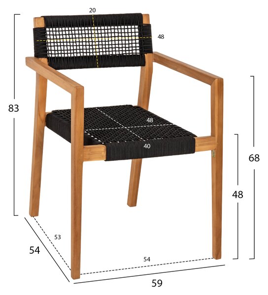 Кресло цвят натурал-черен