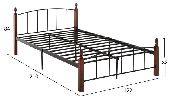 Легло 120х200 - цвят орех-черен