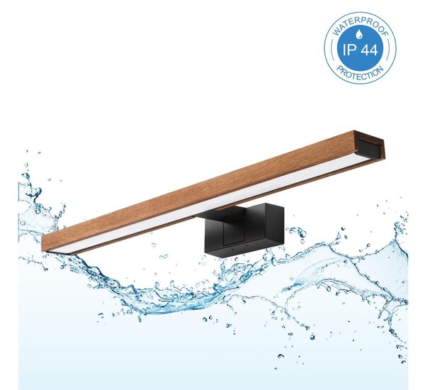 Brilagi-LED Осветление за огледало за баня WOODY MIRROR 3 в 1 LED/12W/230V 60 cm IP44 черно/дъб