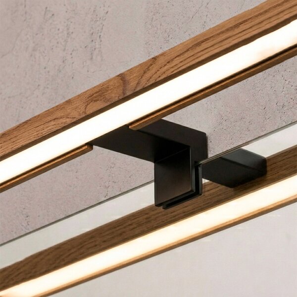 Brilagi-LED Осветление за огледало за баня WOODY MIRROR 3 в 1 LED/8W/230V 40 cm IP44 черно/дъб