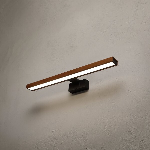 Brilagi-LED Осветление за огледало за баня WOODY MIRROR 3 в 1 LED/12W/230V 60 cm IP44 черно/дъб