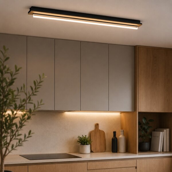 Brilagi - LED таванно осветително тяло WOODY FLAT LED/25W/230V дъб/черно