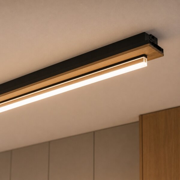 Brilagi - LED таванно осветително тяло WOODY FLAT LED/25W/230V дъб/черно
