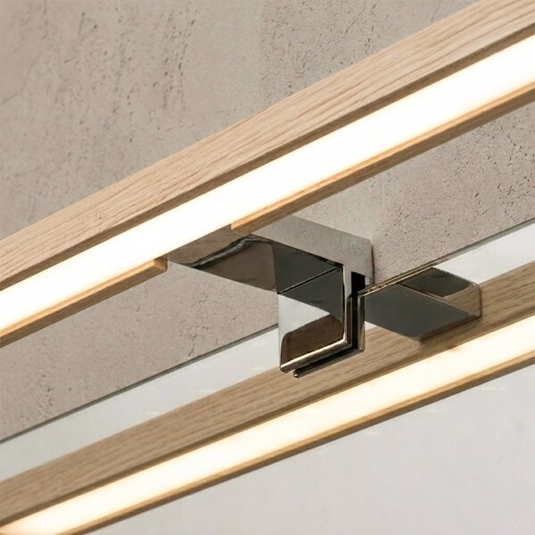 Brilagi-LED Огледално осветление за баня WOODY MIRROR 3 в 1 LED/12W/230V 60 cm IP44 хром/дъб