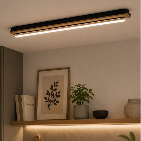 Brilagi - LED таванно осветително тяло WOODY FLAT LED/25W/230V дъб/черно