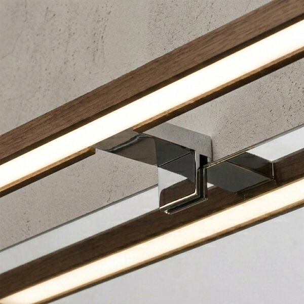 Brilagi-LED Осветление за огледало за баня WOODY MIRROR 3в1 LED/8W/230V IP44 хром/дъб орех