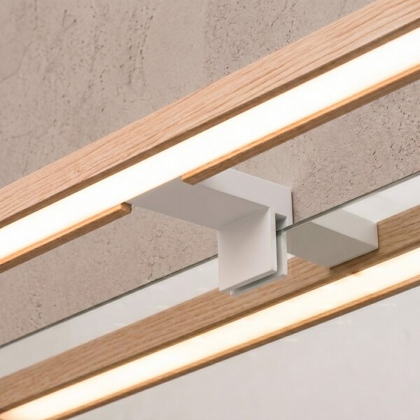 Brilagi - LED осветление за огледало 3 в 1 WOODY MIRROR LED/12W/230V IP44 бяло/дъб