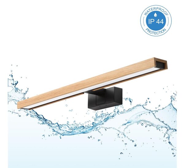 Brilagi - LED осветление за баня за огледало 3 в 1 WOODY MIRROR LED/12W/230V IP44 черно/дъб