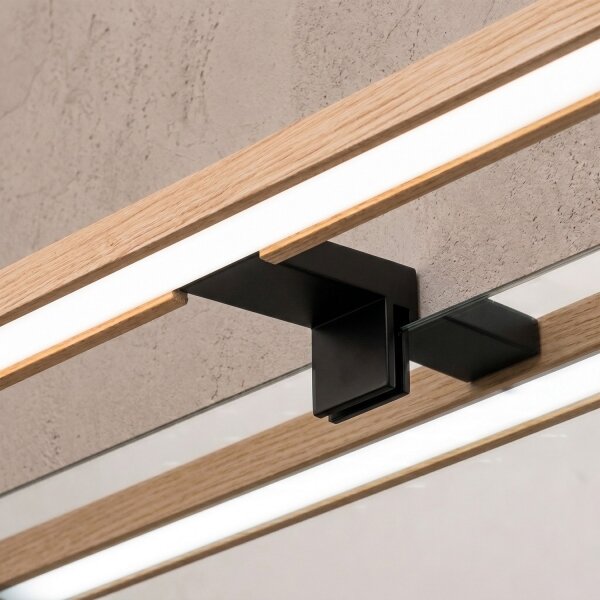 Brilagi - LED осветление за огледало за баня 3 в 1 WOODY MIRROR LED/15W/230V IP44 черно/дъб