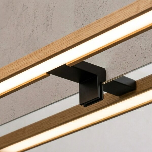 Brilagi - LED осветление за баня за огледало 3 в 1 WOODY MIRROR LED/12W/230V IP44 черно/дъб