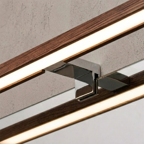 Brilagi-LED Осветление за огледало за баня WOODY MIRROR 3 в 1 LED/8W/230V IP44 хром/дъб череша