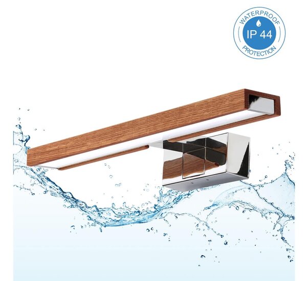 Brilagi-LED Осветление за огледало за баня WOODY MIRROR 3 в 1 LED/8W/230V IP44 хром/дъб череша