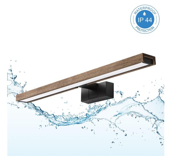 Brilagi - LED осветление за огледало за баня 3 в 1 WOODY MIRROR LED/12W/230V IP44 черно/дъб орех