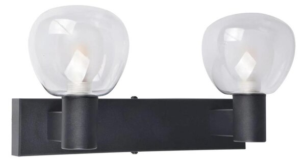 Стенно осветително тяло за баня POLA 2xG9/5W/230V IP44 черно/прозрачно