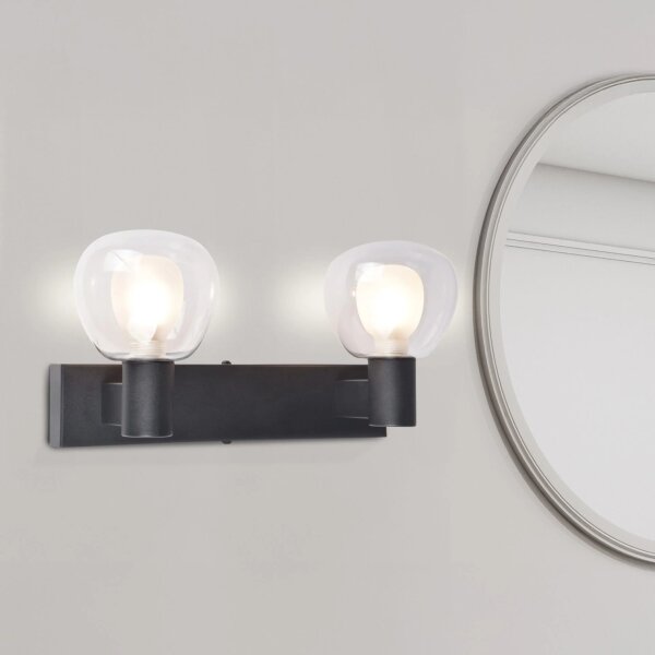 Стенно осветително тяло за баня POLA 2xG9/5W/230V IP44 черно/прозрачно