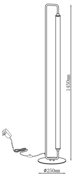 LED подова лампа FELICJA LED/24W/230V 4000K черна