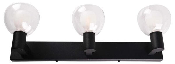 Стенно осветително тяло за баня POLA 3xG9/5W/230V IP44 черно/прозрачно