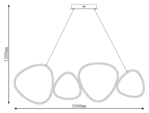 LED полилей с кабелно окачване PETRA LED/48W/230V 4000K черен