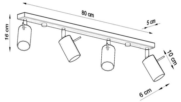 Sollux SL.0453 - Таванен спот RING 4xGU10/10W/230V