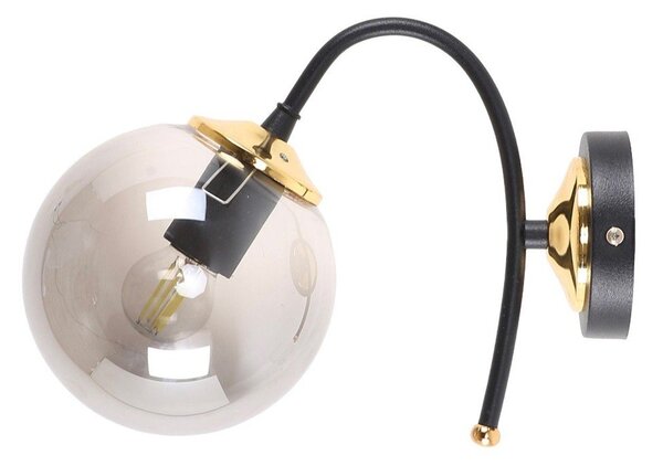 Черно-сива стенна лампа ø 15 cm Yoyo - Squid Lighting