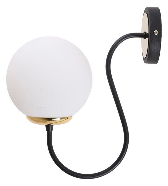 Черна и бяла стенна лампа ø 15 cm Oslo – Squid Lighting