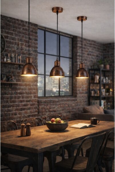 Brilagi - LED полилей на кабел RIDDY 1xE27/60W/230V меден/патина