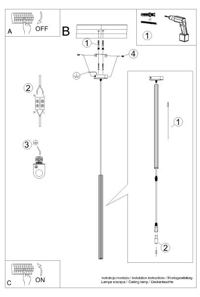 Sollux SL.1339 - Пендел ARCHE 1xG9/8W/230V златист