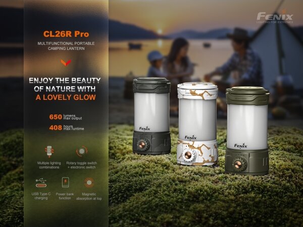 Fenix CL26RPROCAM - LED Димируем преносим акумулаторен лампа LED/USB IP66 сив