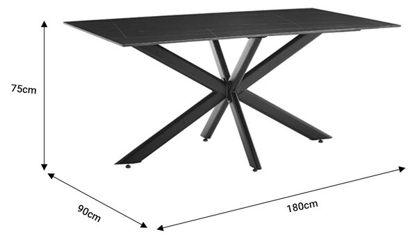 Трапезна маса цвят черен мрамор-черен