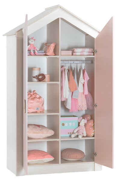 Двукрилен детски гардероб PINK HOUSE
