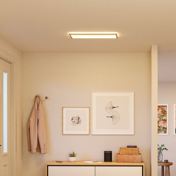 Paulmann LED панел Atria Shine 58 см, дървесен цвят, IP44, 3000 K, с, Дърво, кабинет / офис, Пластмаса, Модерен