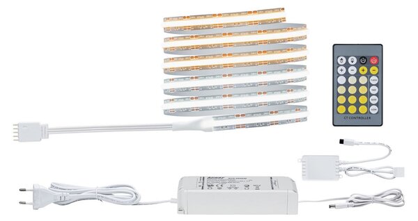 Paulmann LED лента MaxLED 1000 COB, базов комплект 1,5 м, CCT, Затъмняване, Металик, Дневна/трапезария, Пластмаса