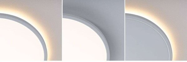 Paulmann LED панел Atria Shine, Ø40 см, бял, IP20, 3000 K, с превключвател, Бял, кабинет / офис, Пластмаса, Модерен