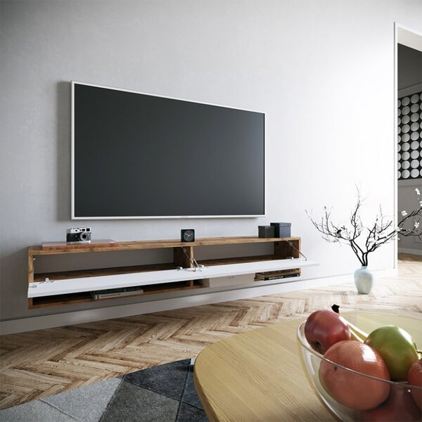 ТВ шкаф Handra Бял 180x31.5x29.5 см