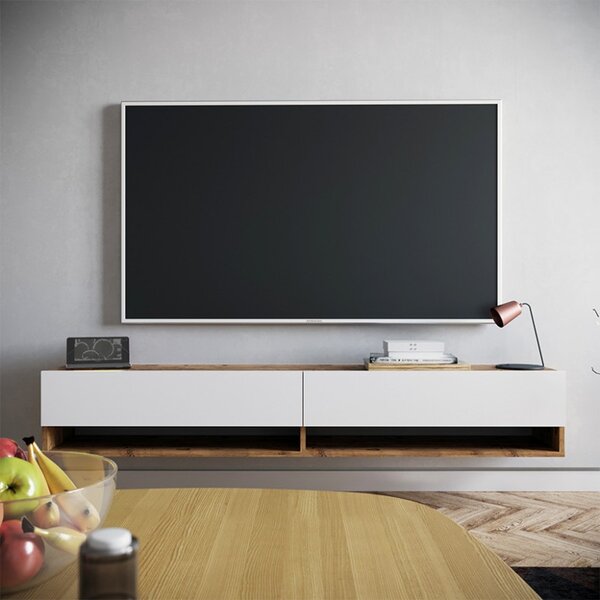 ТВ шкаф Handra Бял 180x31.5x29.5 см