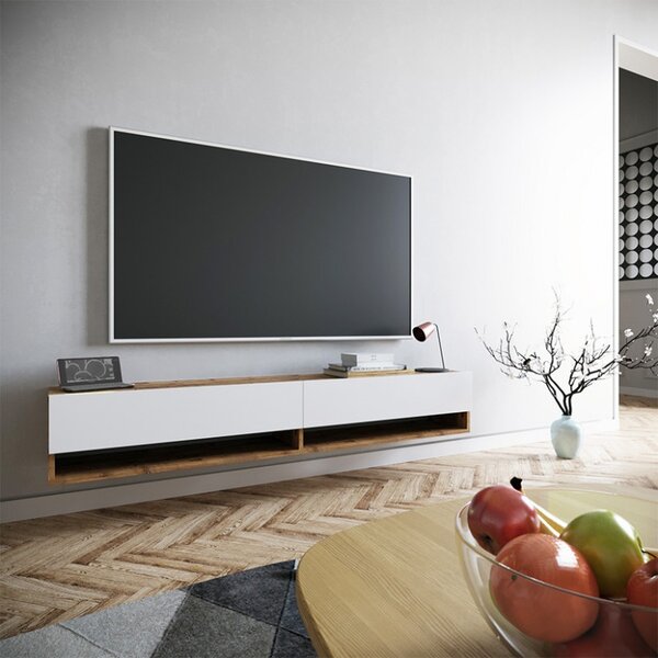 ТВ шкаф Handra Бял 180x31.5x29.5 см