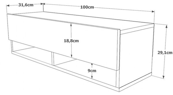 ТВ шкаф Handra Антрацит 100x31.5x29 см